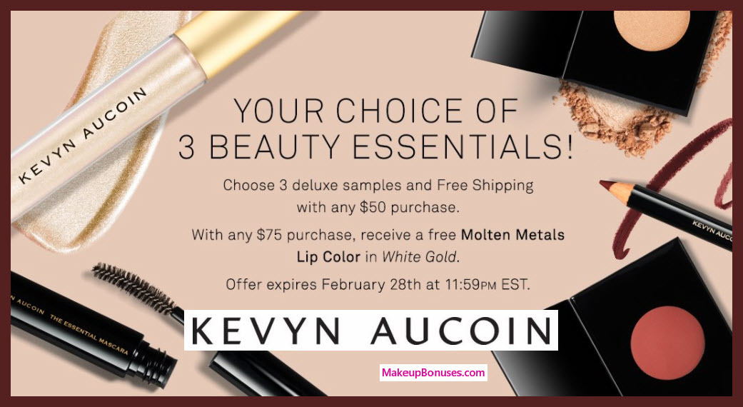Receive your choice of 3-pc gift with $50 Kevyn Aucoin purchase