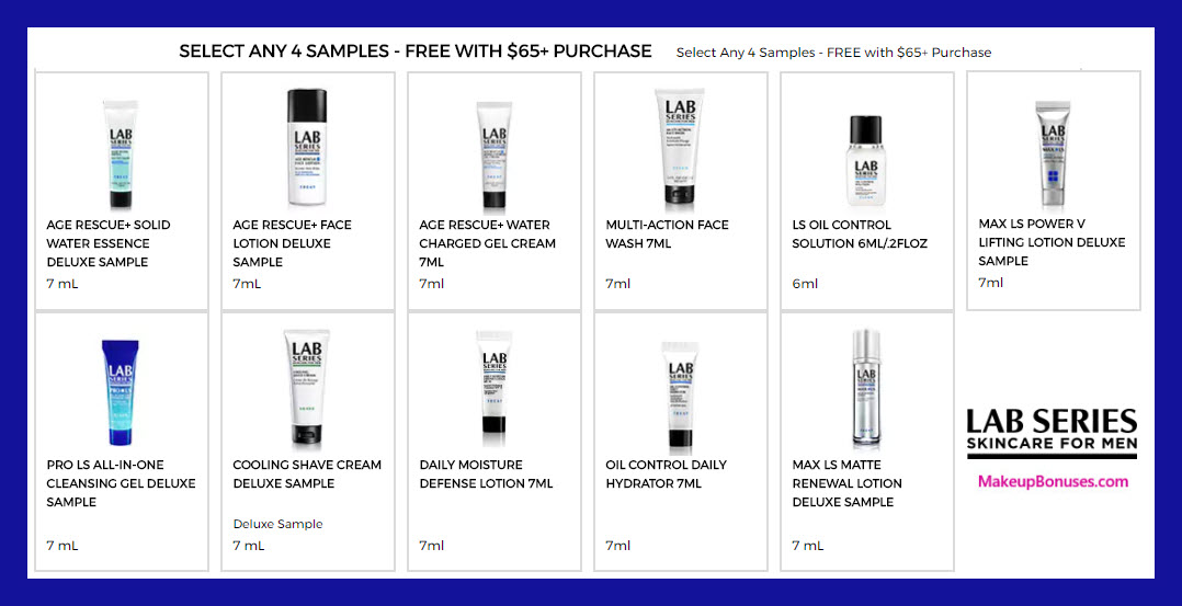 Receive a free 4-pc gift with $65 LAB SERIES purchase