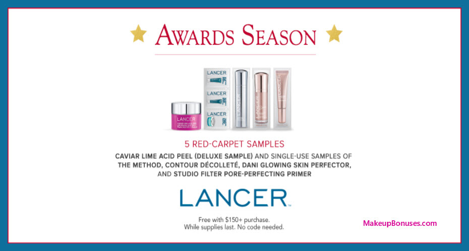 Receive a free 5-pc gift with $150 LANCER purchase