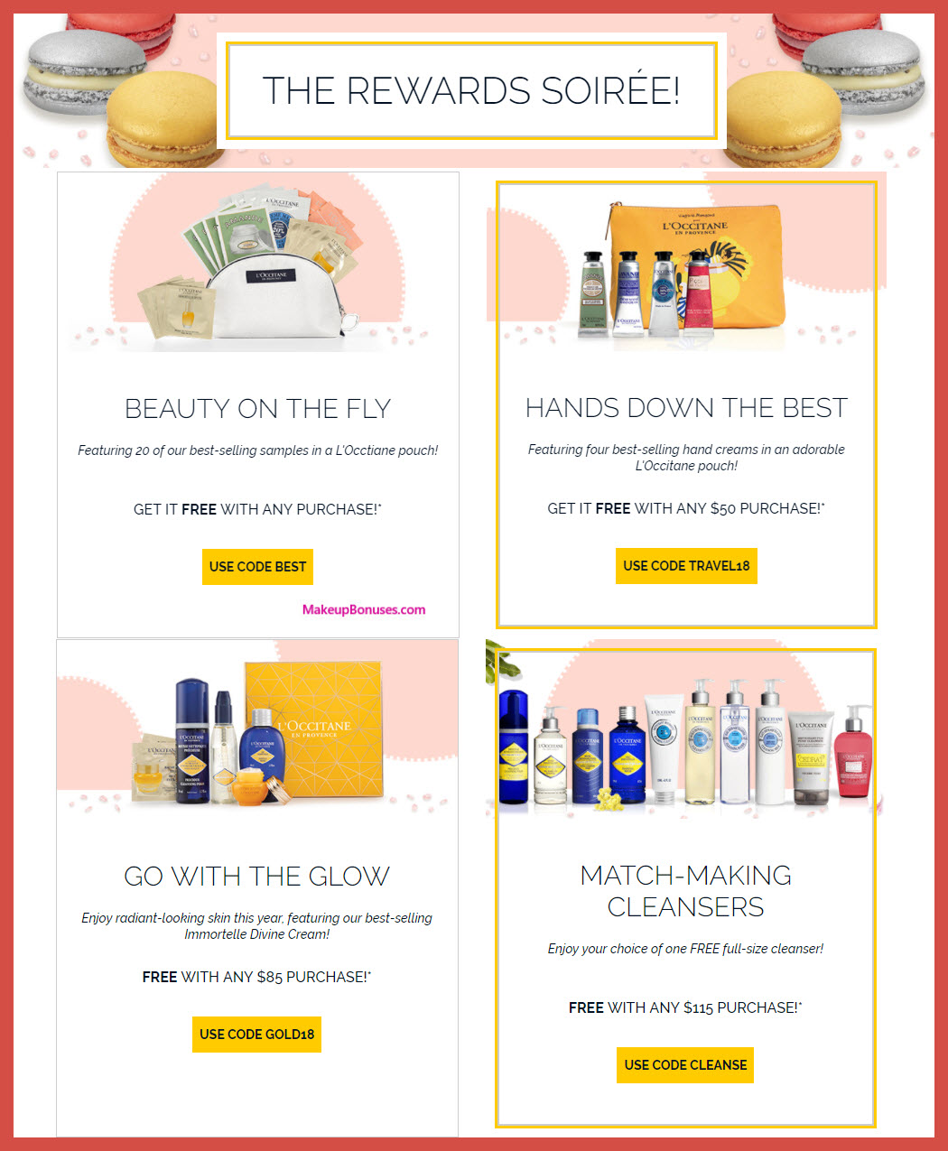 Receive your choice of 4-pc gift with $115 L'Occitane purchase