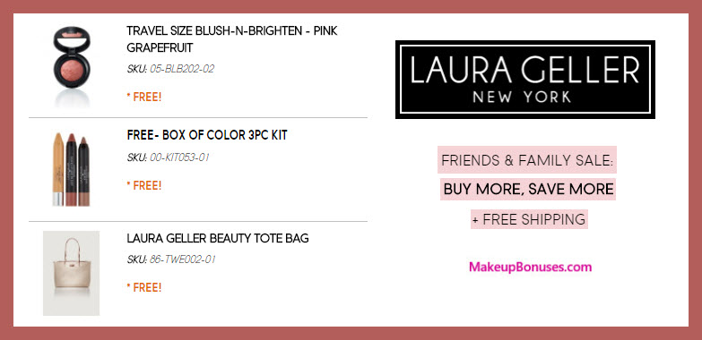 Receive a free 5-pc gift with $100 Laura Geller purchase