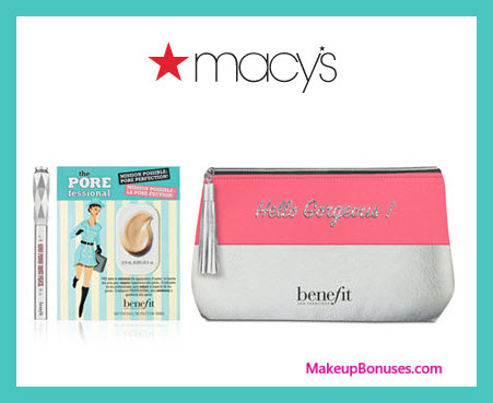 Receive a free 3-pc gift with $50 Benefit Cosmetics purchase