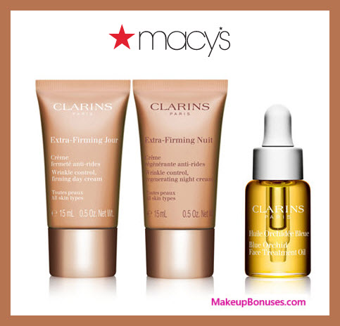 Receive a free 3-pc gift with $85 Clarins purchase
