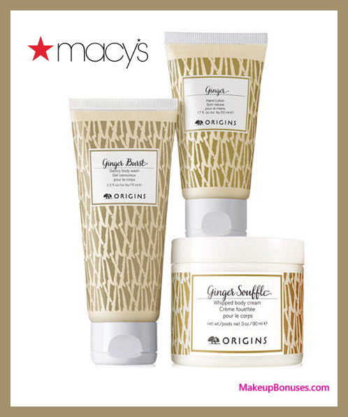 Receive a free 3-pc gift with $75 Origins purchase