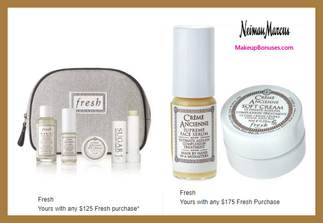 Receive a free 4-pc gift with $125 Fresh purchase