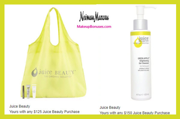 Receive a free 4-pc gift with $125 Juice Beauty purchase