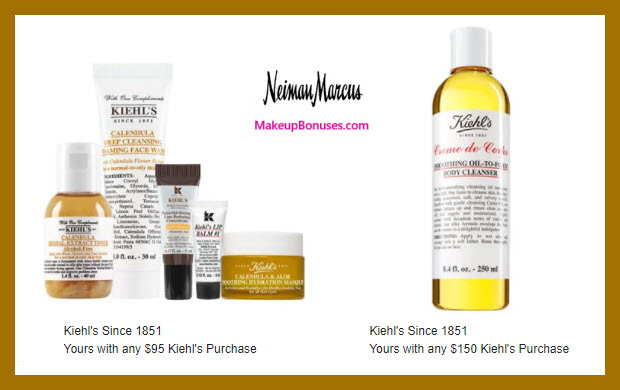 Receive a free 5-pc gift with $95 Kiehl's purchase