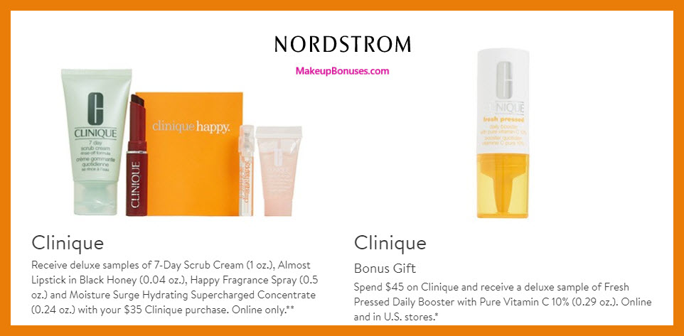 Receive a free 5-pc gift with $45 Clinique purchase