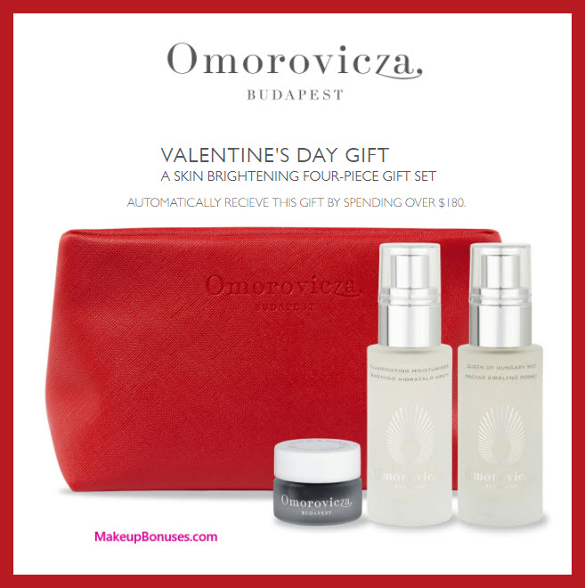 Receive a free 4-pc gift with $180 Omorovicza purchase