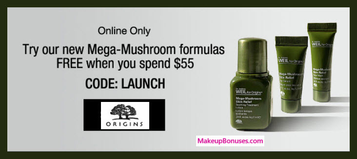 Receive a free 3-pc gift with $55 Origins purchase