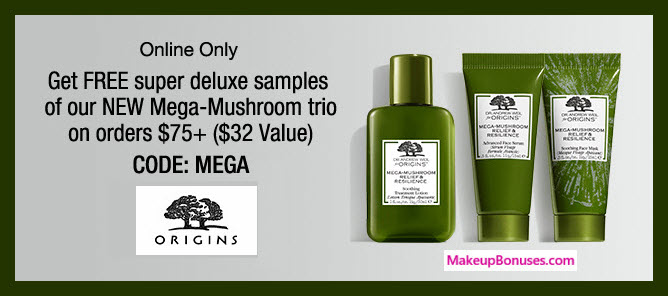 Receive a free 3-pc gift with $75 Origins purchase