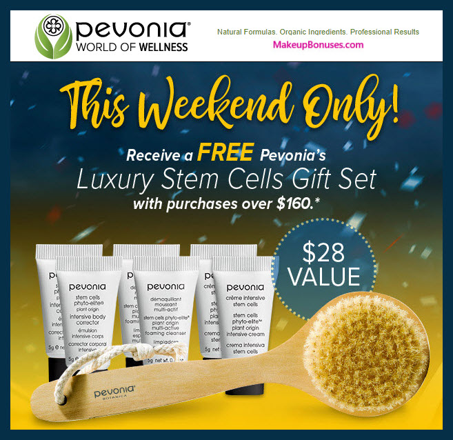 Receive a free 7-pc gift with $160 Pevonia purchase