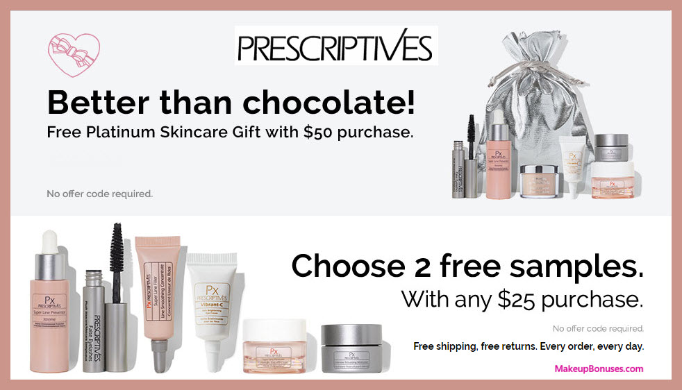 Receive a free 6-pc gift with $50 Prescriptives purchase