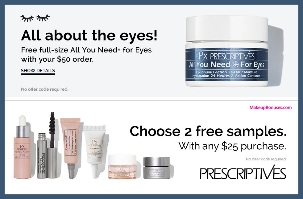 Receive your choice of 3-pc gift with $50 Prescriptives purchase