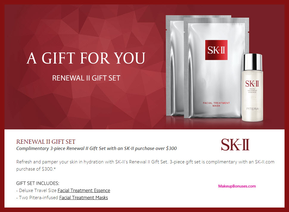 Receive a free 3-pc gift with $300 SK-II purchase