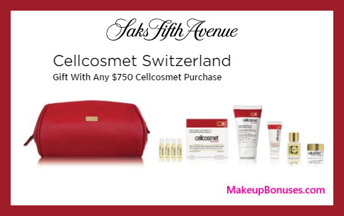 Receive a free 8-pc gift with $750 Cellcosmet Switzerland purchase