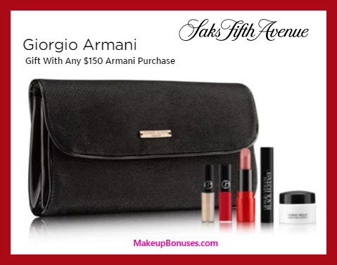 Receive a free 6-pc gift with $150 Giorgio Armani purchase