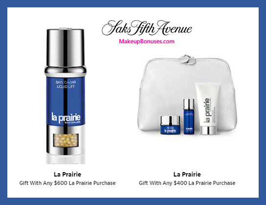 Receive a free 4-pc gift with $400 La Prairie purchase