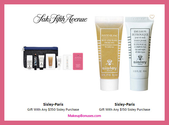 Receive a free 10-pc gift with $350 Sisley Paris purchase