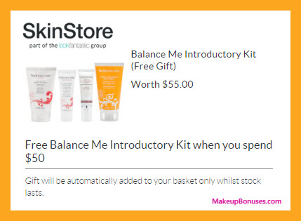 Receive a free 4-pc gift with $50 Balance Me purchase