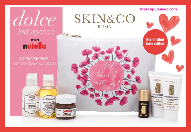 Receive a free 7-pc gift with $55 Skin and Co Roma purchase
