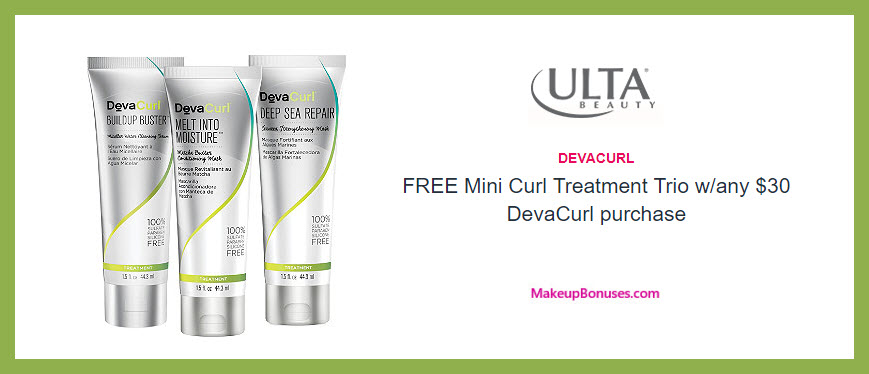 Receive a free 3-pc gift with $30 DevaCurl purchase