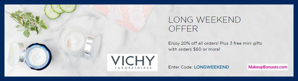 Receive a free 3-pc gift with $60 Vichy purchase