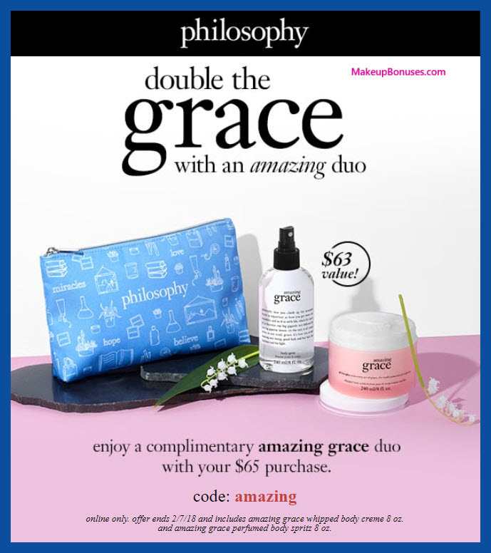 Receive a free 3-pc gift with $65 philosophy purchase