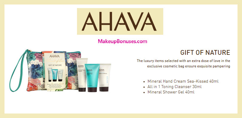 Receive a free 4-pc gift with $75 AHAVA purchase