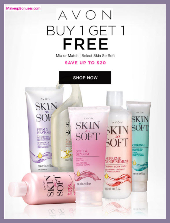 Receive a free 3-pc gift with 3+ select Skin So Soft purchase
