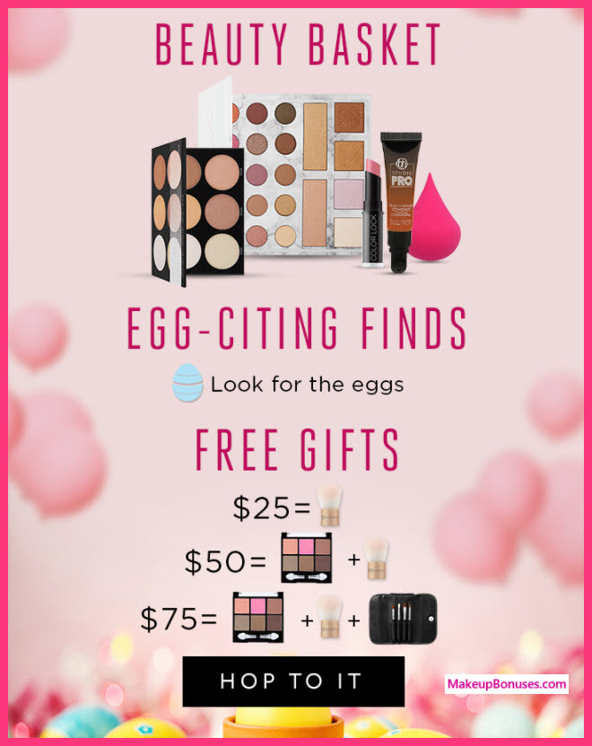 Receive a free 3-pc gift with $75 BH Cosmetics purchase