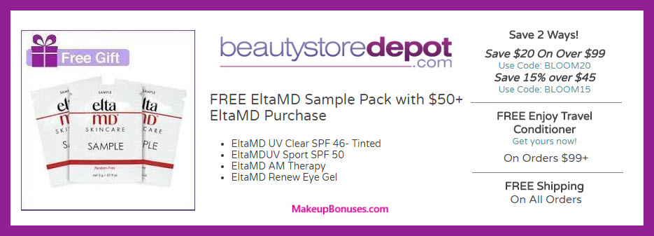 Receive a free 4-pc gift with $50 EltaMD purchase