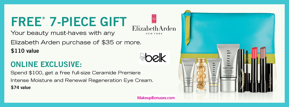 Receive a free 7-pc gift with $35 Elizabeth Arden purchase