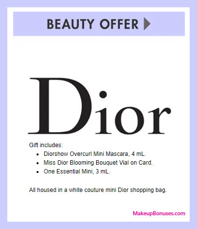 Receive a free 3-pc gift with $200 Dior Beauty purchase
