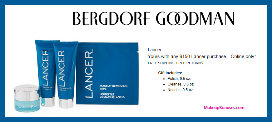 Receive a free 3-pc gift with $150 LANCER purchase