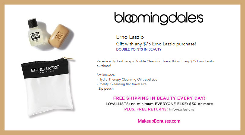 Receive a free 3-pc gift with $75 Erno Laszlo purchase