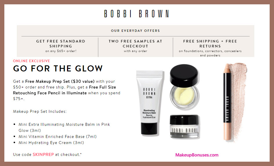 Receive a free 3-pc gift with $50 Bobbi Brown purchase