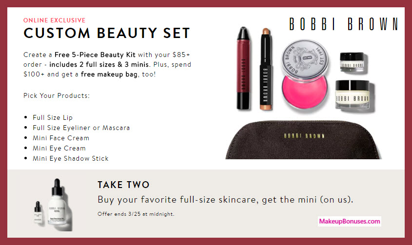 Receive your choice of 5-pc gift with $85 Bobbi Brown purchase