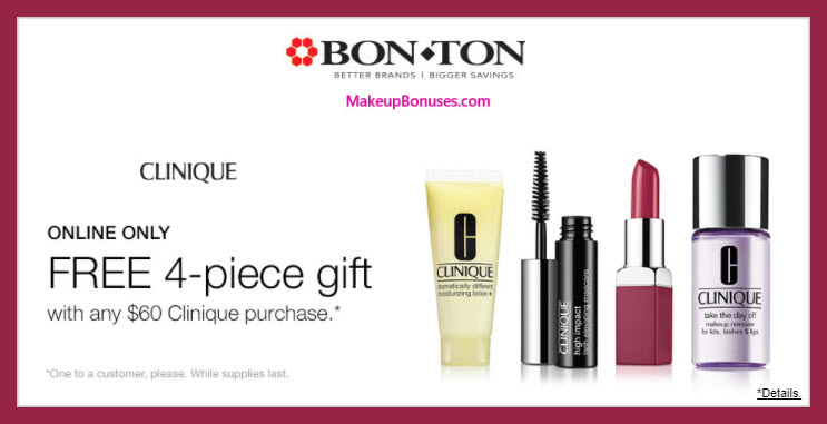 Receive a free 4-pc gift with $60 Clinique purchase