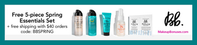 Receive a free 5-pc gift with $40 Bumble and bumble purchase