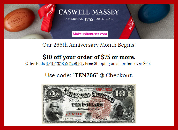 Caswell-Massey Anniversary Discount - MakeupBonuses.com