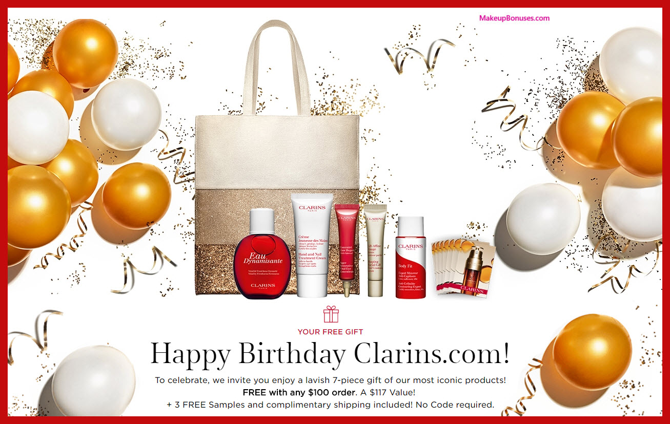 Receive a free 7-pc gift with $100 Clarins purchase