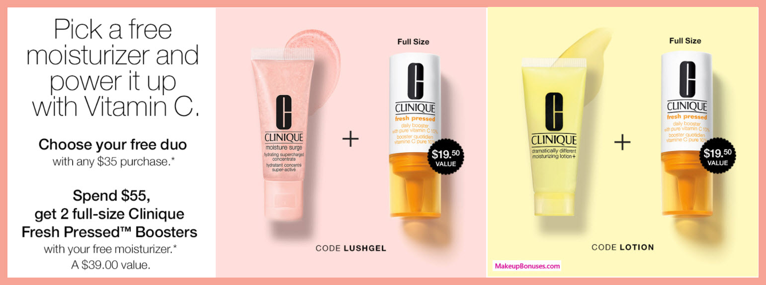 Receive a free 3-pc gift with $55 Clinique purchase