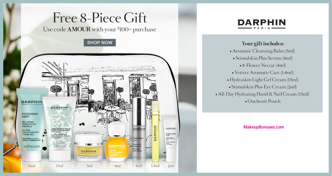 Receive a free 7-pc gift with $100 Darphin purchase