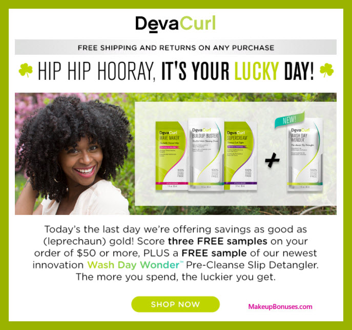 Receive a free 4-pc gift with $50 DevaCurl purchase