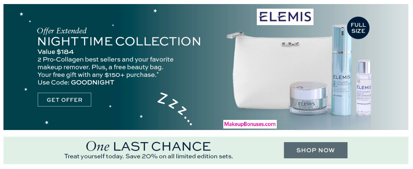 Receive a free 4-pc gift with $150 Elemis purchase