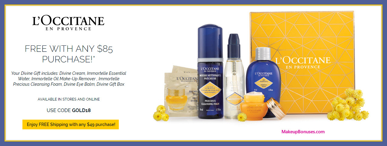 Receive a free 6-pc gift with $85 L'Occitane purchase