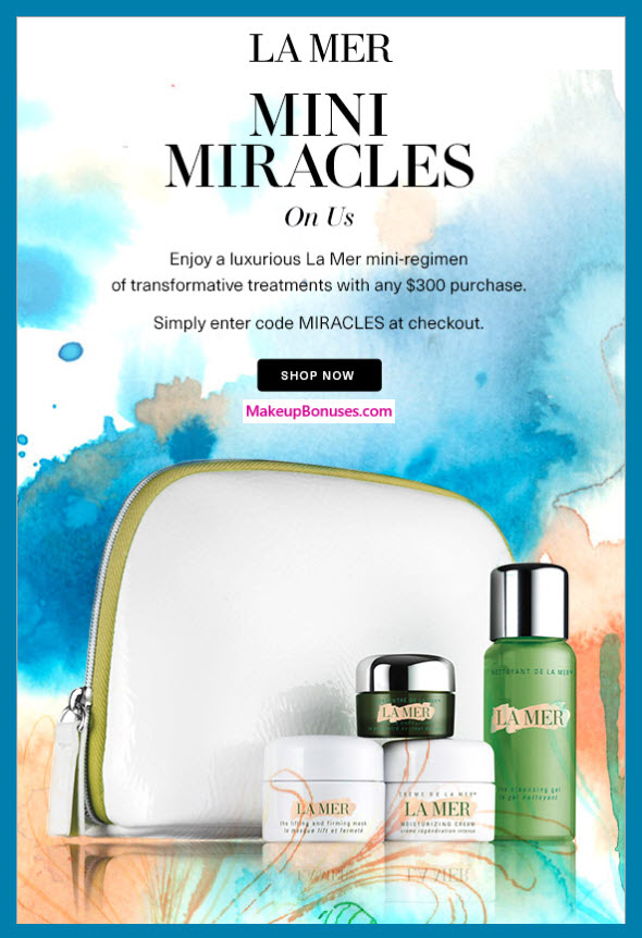 Receive a free 4-pc gift with $300 La Mer purchase