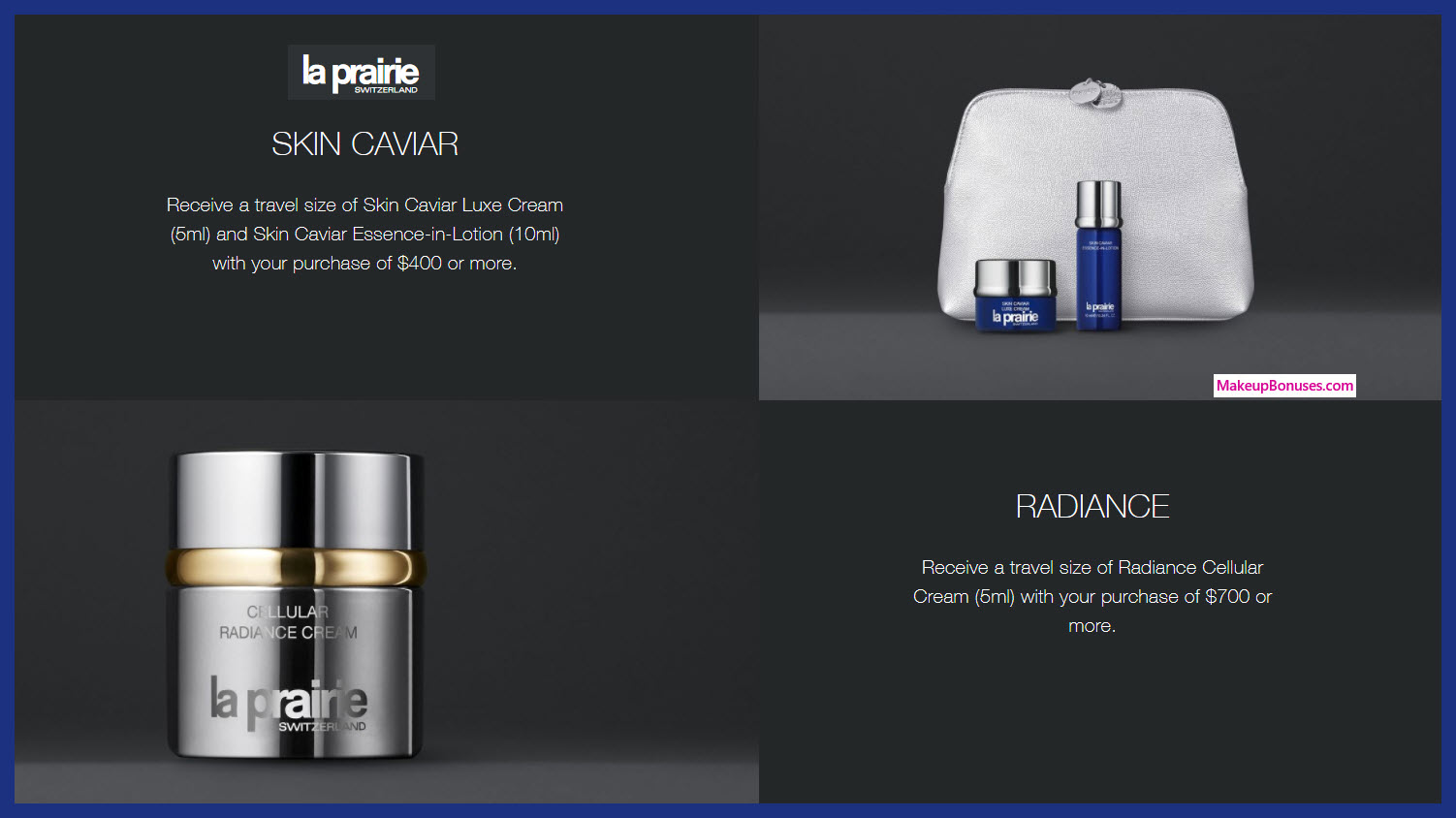 Receive a free 3-pc gift with $400 La Prairie purchase