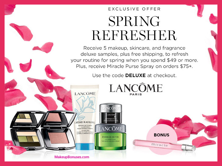 Receive a free 5-pc gift with $49 Lancôme purchase